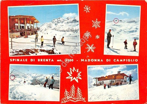 Cartolina Spinale di Brenta Madonna di Campiglio Vedutine Hotel D'Osson … | Immagine principale