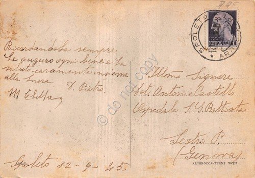 Cartolina Spoleto Ponte e Rocca 1945
