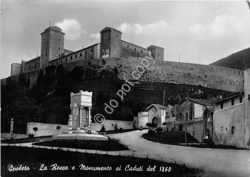 Cartolina Spoleto Rocca e Monumento ai Caduti 1952 (Perugia) | Immagine principale