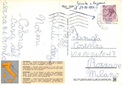 Cartolina Spotorno panorama della spiaggia dal mare 1973 (Savona) | Immagine Gallery 2