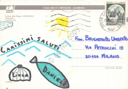 Cartolina Spotorno vedute 1990 (Imperia)