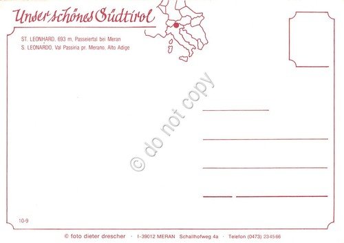 Cartolina St. Leonhard Grisse aus panorama paese strada grafica anni …