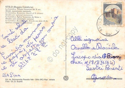 Cartolina Stilo Reggio Calabria La Cattolica 1986 | Immagine Gallery 2