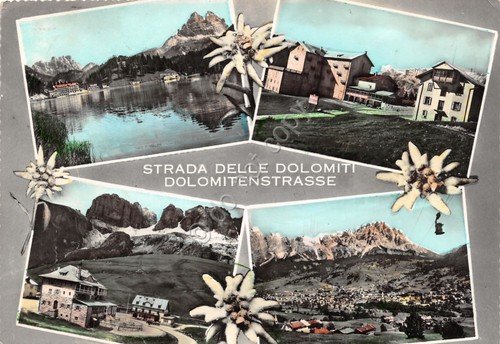 Cartolina Strada delle Dolomiti vedute colorata (Bolzano) | Immagine Gallery 1