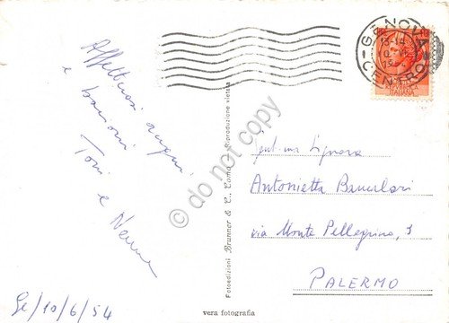 Cartolina Strada per Portofino 1954