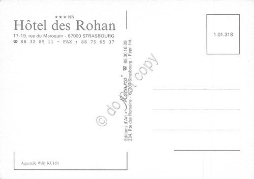 Cartolina Strasbourg Hotel des Rohan illustrata | Immagine Gallery 2