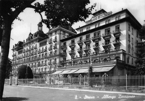 Cartolina Stresa Albergo Borromeo 1950
