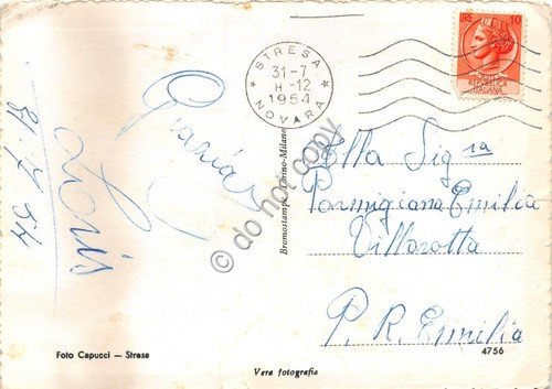 Cartolina Stresa Corso Sempione Albergo Milano 1954 | Immagine Gallery 2