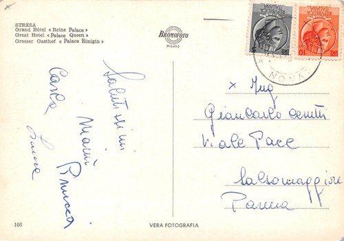 Cartolina Stresa Grand Hotel regina Palace Notturno