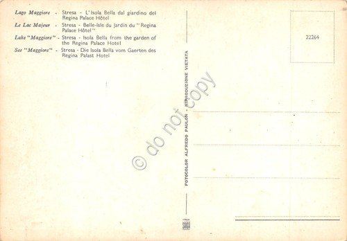 Cartolina Stresa Isola Bella dal giardino del Regina Palace Hotel … | Immagine Gallery 2