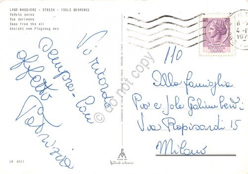 Cartolina Stresa Isole Borromee Panorama aereo anni '70 (Verbania) | Immagine Gallery 2