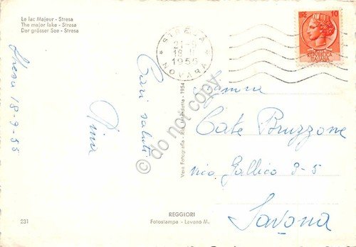 Cartolina Stresa Lago Maggiore panorama lungolago 1955 | Immagine Gallery 2