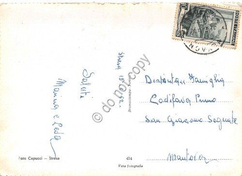 Cartolina Stresa Lungolago 1952