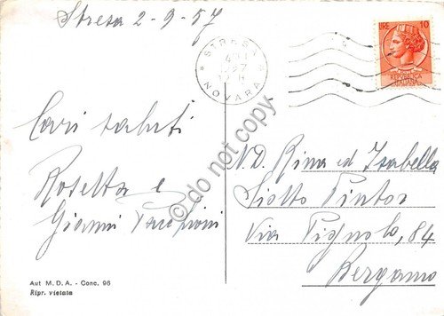 Cartolina Stresa Panorama dall' alto 1957