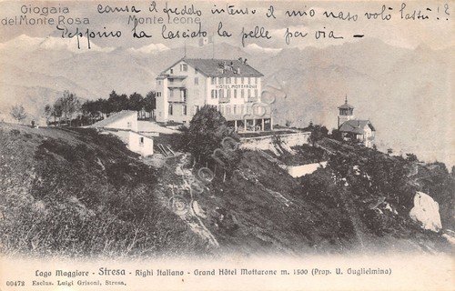 Cartolina Stresa Righi Italiano Hotel Mottarone 1907 | Immagine principale