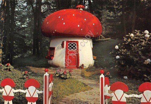 Cartolina Stresa Villa Pallavicino Parco per bambini casa a fungo …