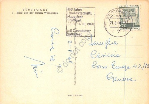 Cartolina Stuttgart blick von der Neuen Weinsteige 1968 | Immagine Gallery 2