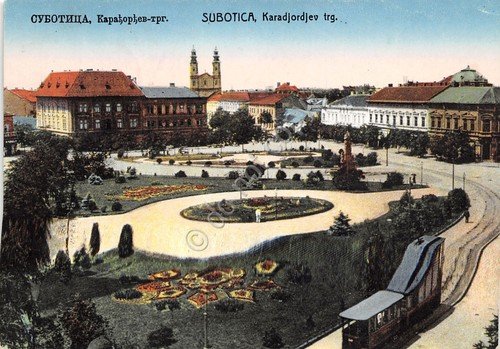 Cartolina Subotica Karadjordjev Trg illustrata 1926 | Immagine principale
