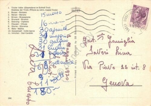 Cartolina Sudtirol Alto Adige Stemma del Tirolo 1970 (Bolzano) | Immagine Gallery 2