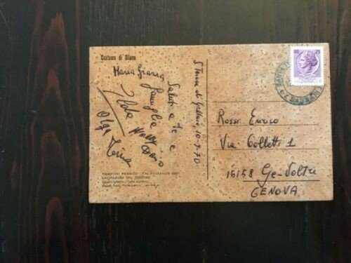 Cartolina sughero Oliena costume tradizionale femminile 1970 Viaggiata | Immagine Gallery 2