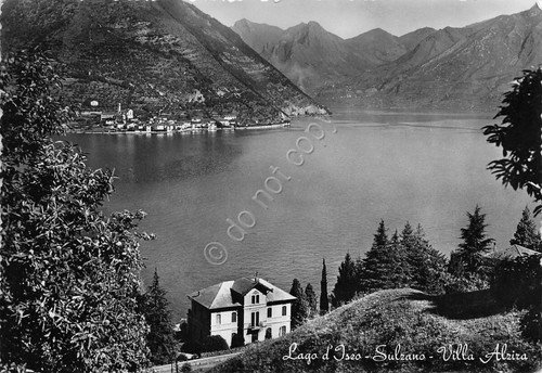 Cartolina Sulzano Lago d'Iseo Villa Alzira 1953