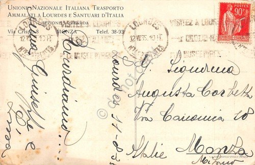 Cartolina Suor Bernadette M. Soubirous Unione Italiana Trasporto Ammalati 1935 | Immagine Gallery 2