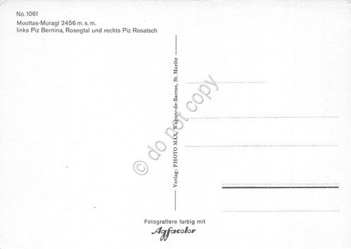 Cartolina Svizzera Muottas Muragi treno