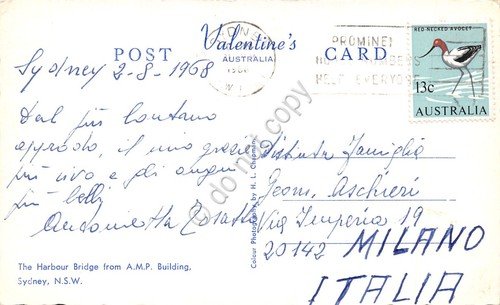 Cartolina Sydney Harbour Bridge from AMP Building Valentine's card 1968 | Immagine Gallery 2