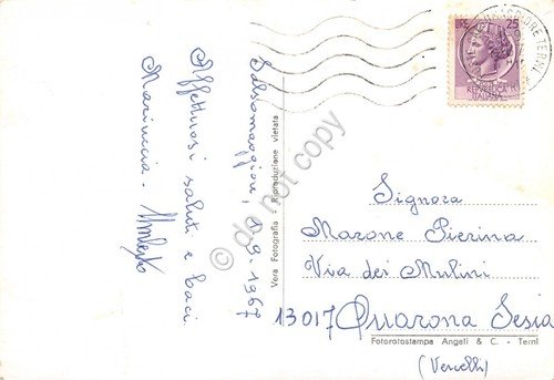 Cartolina Tabiano 4 vedute terme inalazioni aerosol animata 1967 (Parma)