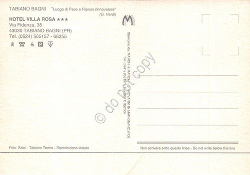 Cartolina Tabiano Bagni Hotel Villa Rosa vedute