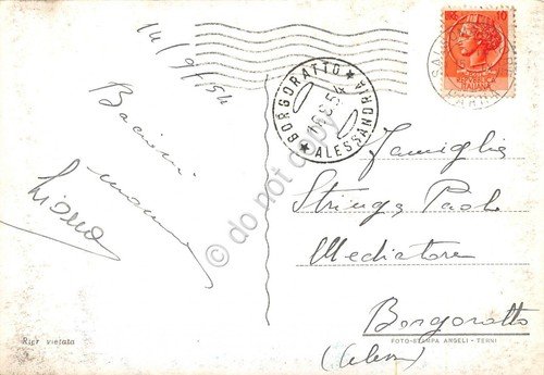 Cartolina Tabiano Terme auto d'epoca 1954