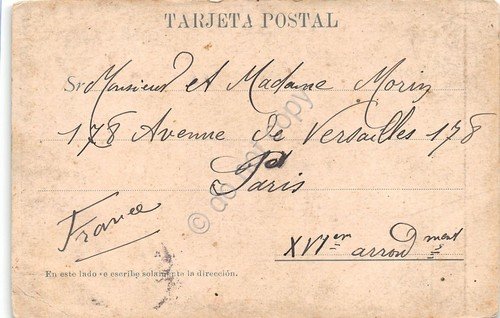 Cartolina Tanger Morocco Camino de la Playa grande damaged