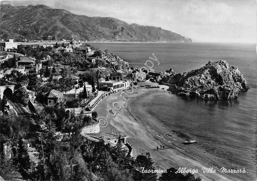Cartolina Taormina Albergo Villa Mazzarò 1956