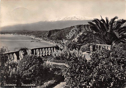 Cartolina Taormina Panorama 1954 (Catania)