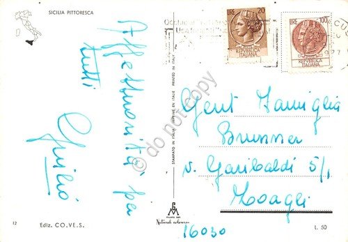 Cartolina Taormina San Domenico con spiegazione 1971 | Immagine Gallery 2