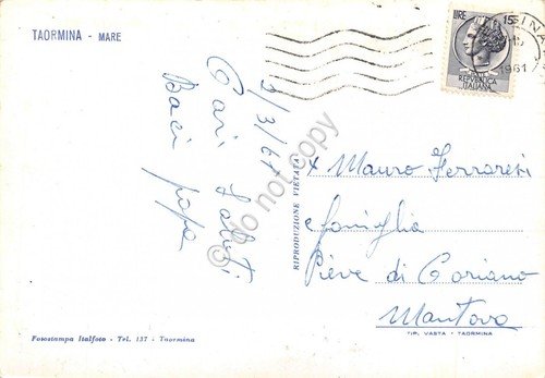 Cartolina Taormina spiaggia 1961 | Immagine Gallery 2