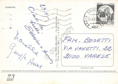 Cartolina Taormina vedute 1990 (Catania) | Immagine Gallery 2