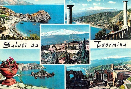 Cartolina Taormina vedute varie (Messina)