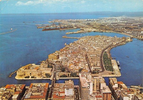 Cartolina Taranto Città Vecchia panorama aereo