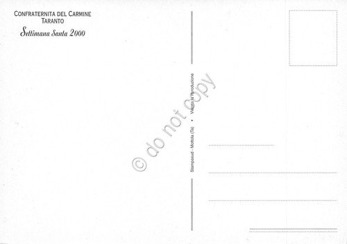 Cartolina Taranto Confraternita del Carmine Settimana Santa 2000