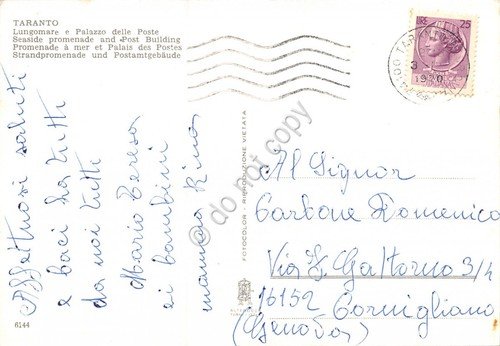 Cartolina Taranto Lungomare Palazzo delle Poste 1970 | Immagine Gallery 2
