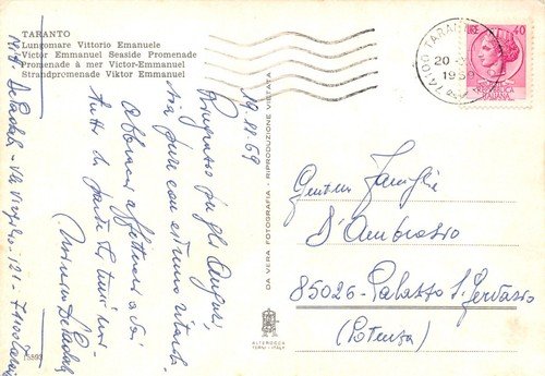 Cartolina Taranto Lungomare Vittorio Emanuele 1969 | Immagine Gallery 2