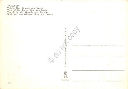Cartolina Taranto Mar Grande con barche reti pescatori | Immagine Gallery 2