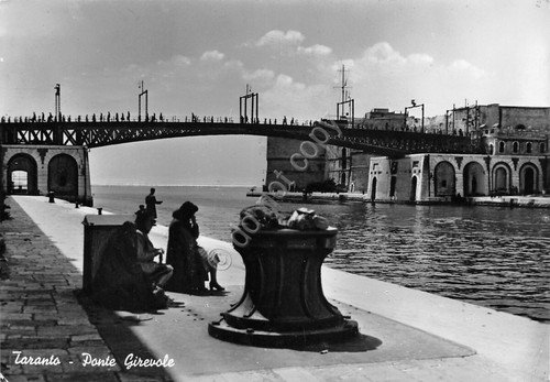 Cartolina Taranto Ponte Girevole 1952
