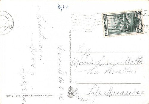Cartolina Taranto Ponte Girevole 1952