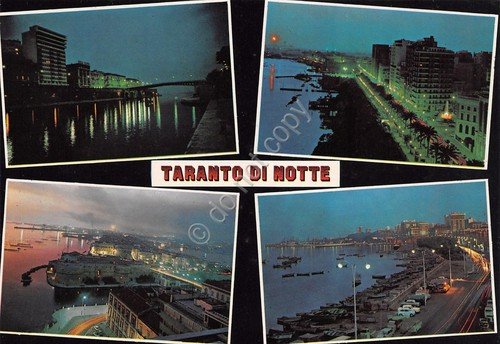 Cartolina Taranto vedute varie notturno anni '80 | Immagine principale