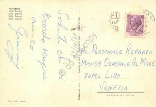 Cartolina Taranto Villa Troylo 1969 | Immagine Gallery 2