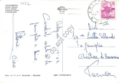Cartolina Tarcento Piazza Libertà 1962 | Immagine Gallery 2