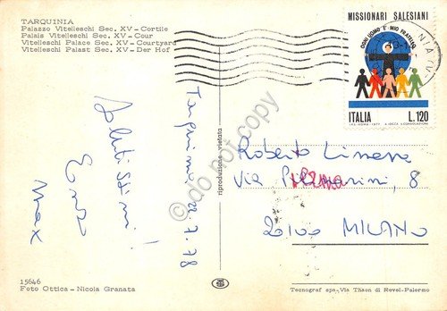 Cartolina Tarquinia Palazzo Vitelleschi 1978