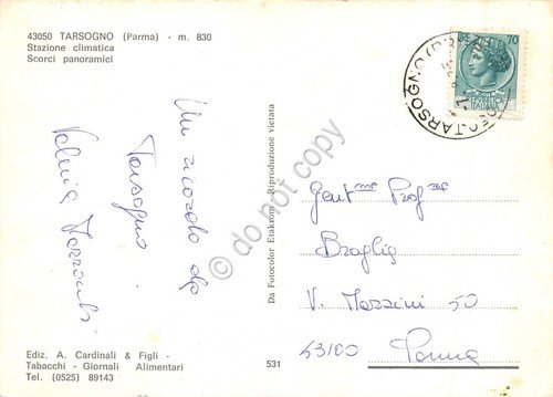 Cartolina Tarsogno 3 vedute (Parma)